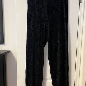 Habitat Black Velvety-Textured Wide Leg Pants